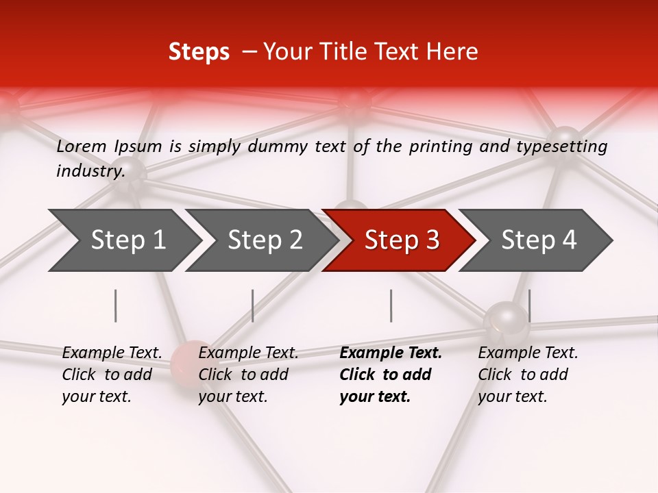 A Red Button On A White Background With Lines And Dots PowerPoint Template