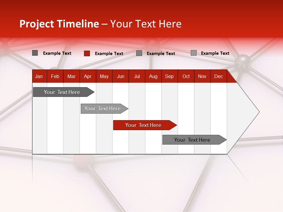 A Red Button On A White Background With Lines And Dots PowerPoint Template