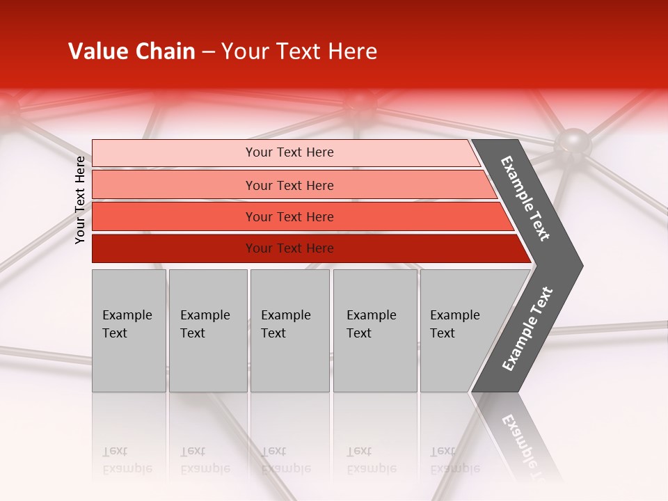 A Red Button On A White Background With Lines And Dots PowerPoint Template