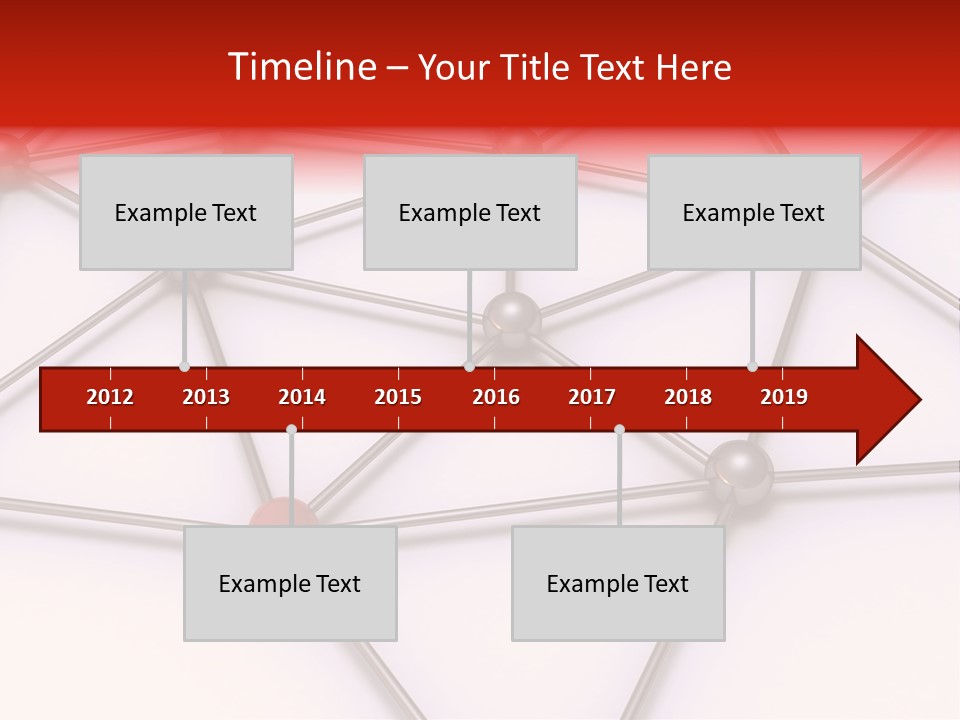 A Red Button On A White Background With Lines And Dots PowerPoint Template