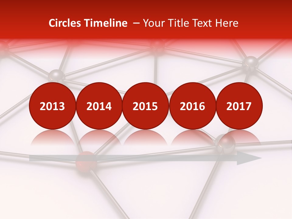 A Red Button On A White Background With Lines And Dots PowerPoint Template