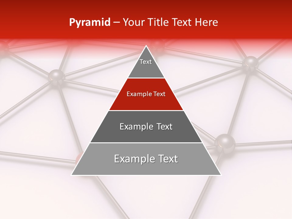 A Red Button On A White Background With Lines And Dots PowerPoint Template