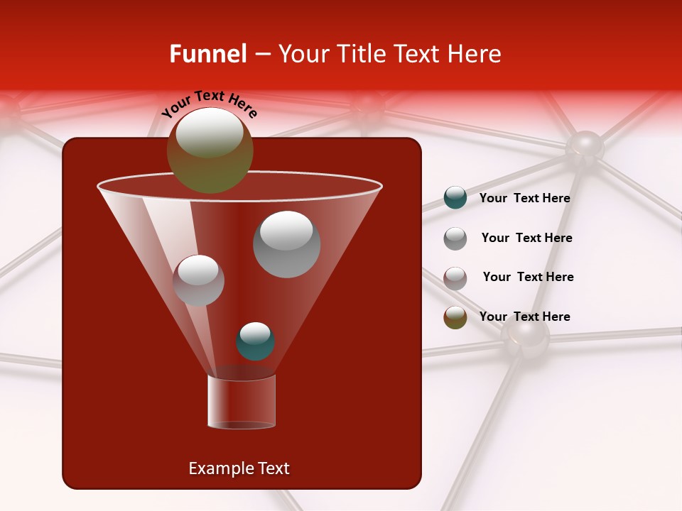 A Red Button On A White Background With Lines And Dots PowerPoint Template