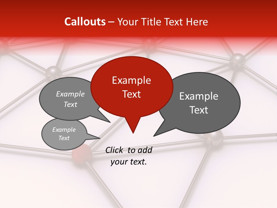A Red Button On A White Background With Lines And Dots PowerPoint Template