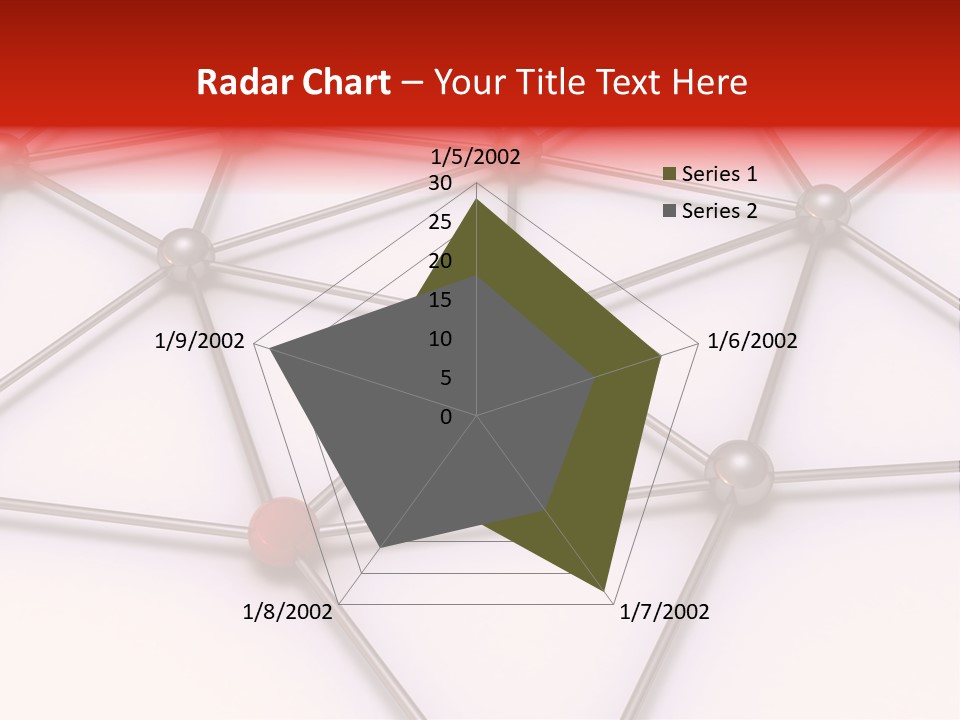 A Red Button On A White Background With Lines And Dots PowerPoint Template