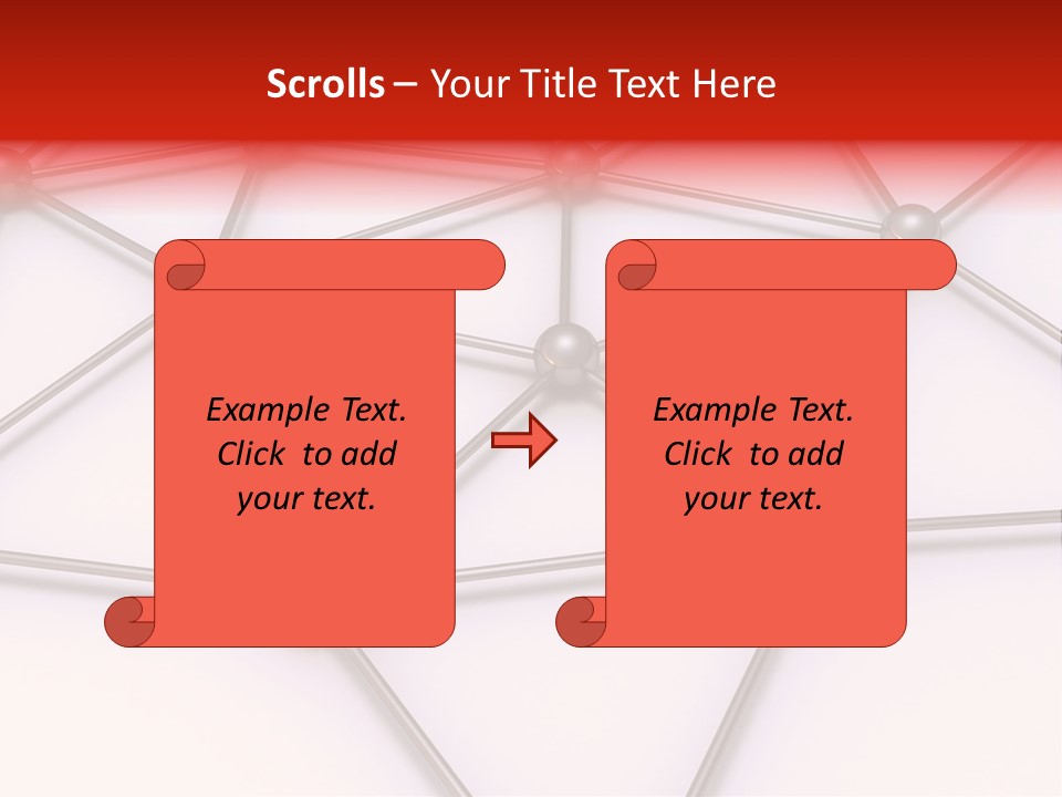 A Red Button On A White Background With Lines And Dots PowerPoint Template