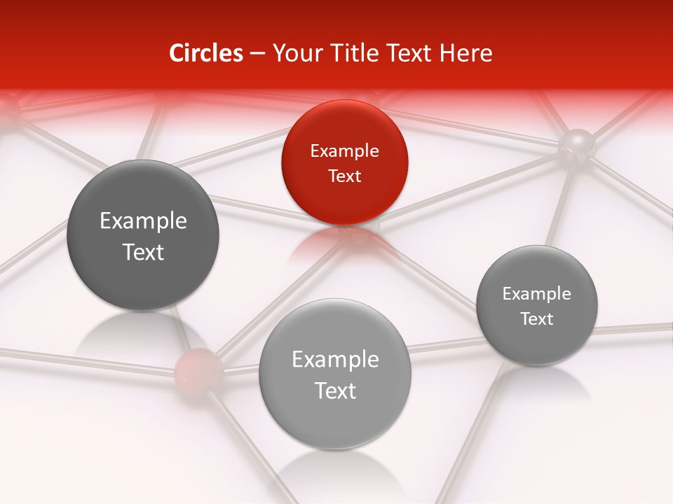 A Red Button On A White Background With Lines And Dots PowerPoint Template