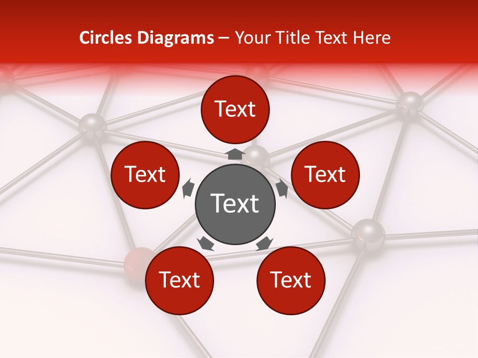 A Red Button On A White Background With Lines And Dots PowerPoint Template