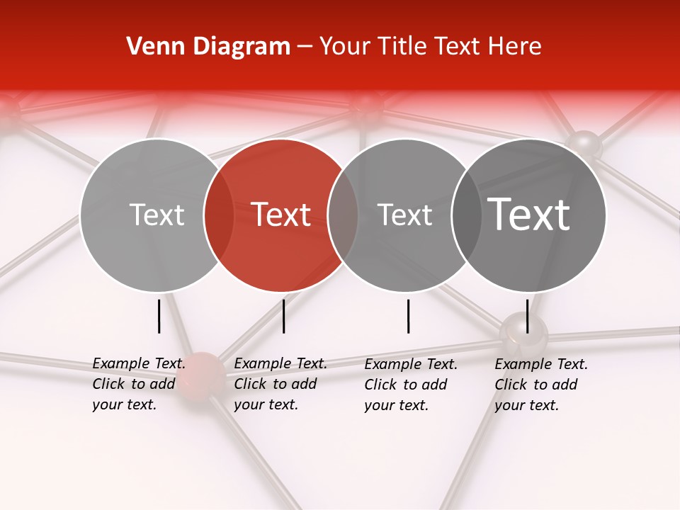 A Red Button On A White Background With Lines And Dots PowerPoint Template