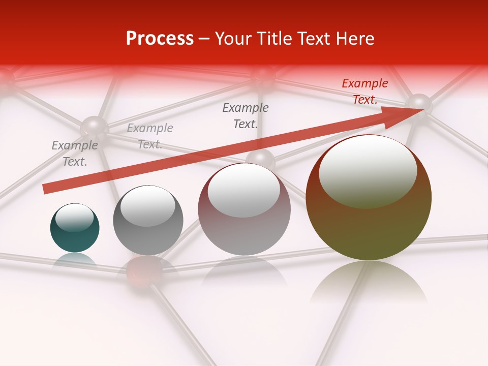 A Red Button On A White Background With Lines And Dots PowerPoint Template