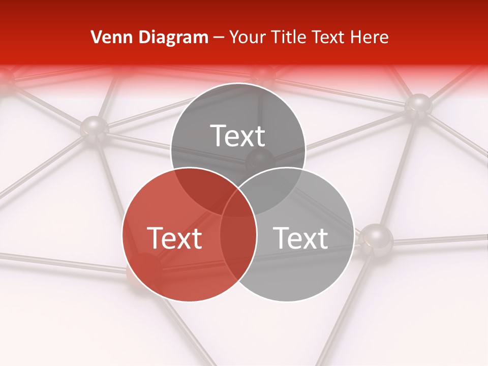 A Red Button On A White Background With Lines And Dots PowerPoint Template