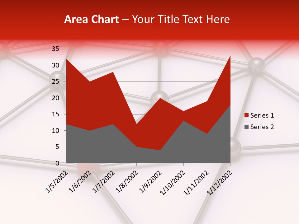 A Red Button On A White Background With Lines And Dots PowerPoint Template