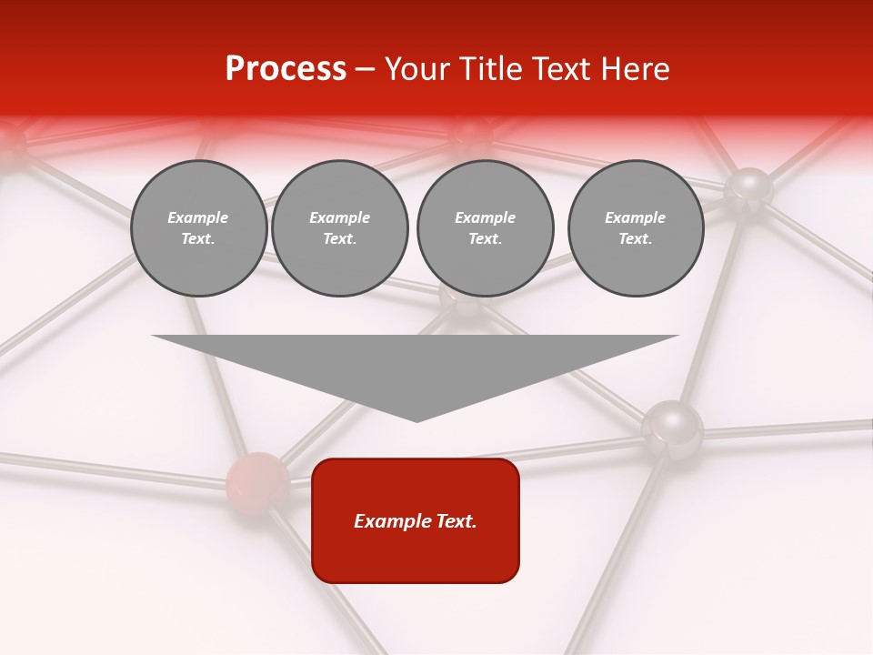 A Red Button On A White Background With Lines And Dots PowerPoint Template