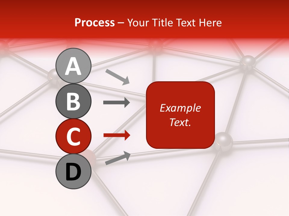 A Red Button On A White Background With Lines And Dots PowerPoint Template