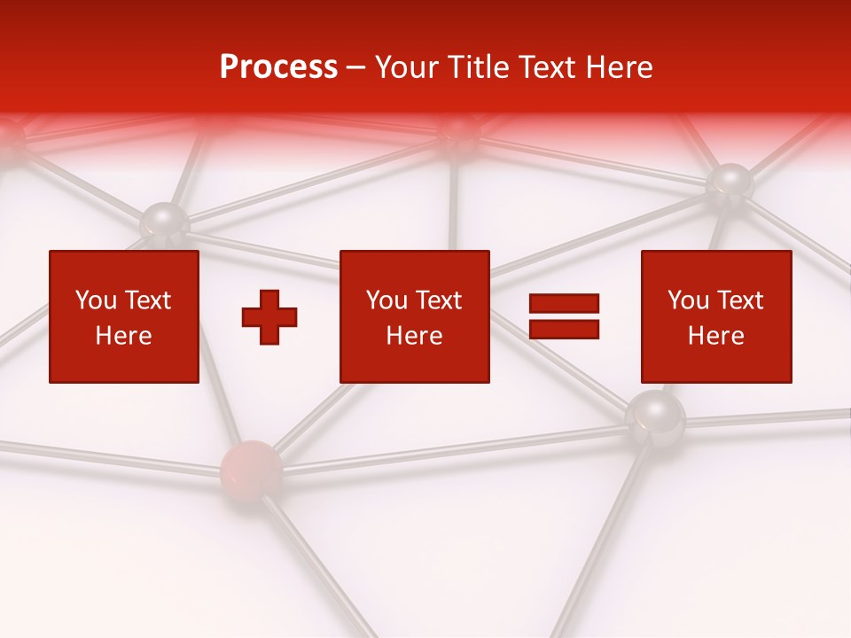 A Red Button On A White Background With Lines And Dots PowerPoint Template