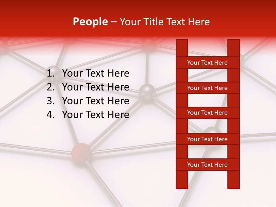 A Red Button On A White Background With Lines And Dots PowerPoint Template