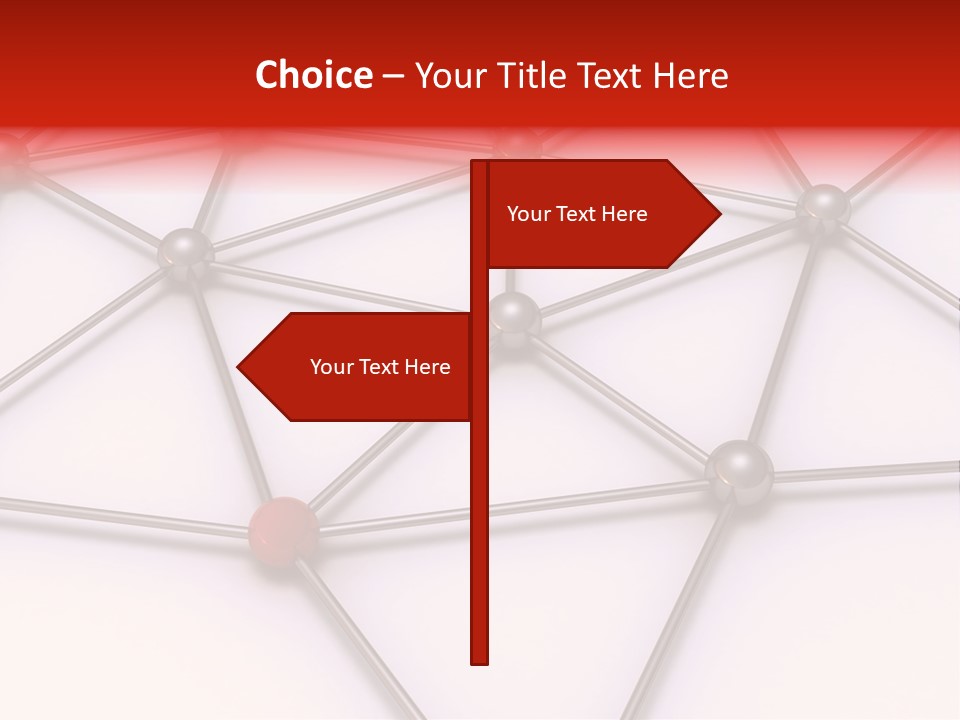 A Red Button On A White Background With Lines And Dots PowerPoint Template