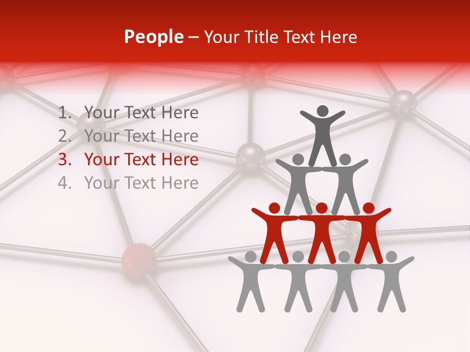 A Red Button On A White Background With Lines And Dots PowerPoint Template