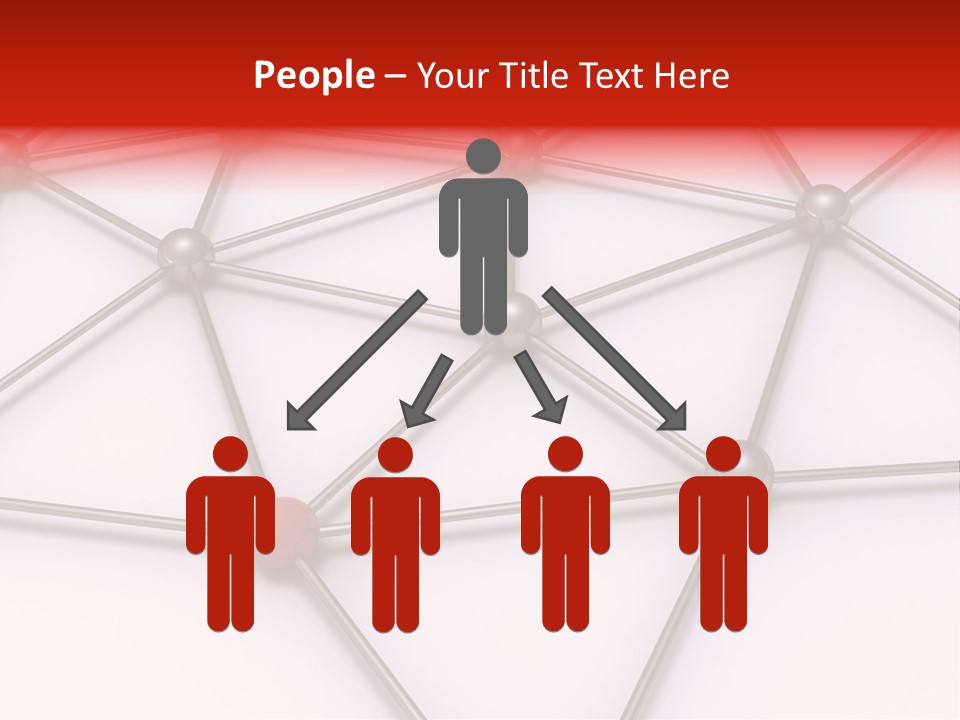 A Red Button On A White Background With Lines And Dots PowerPoint Template