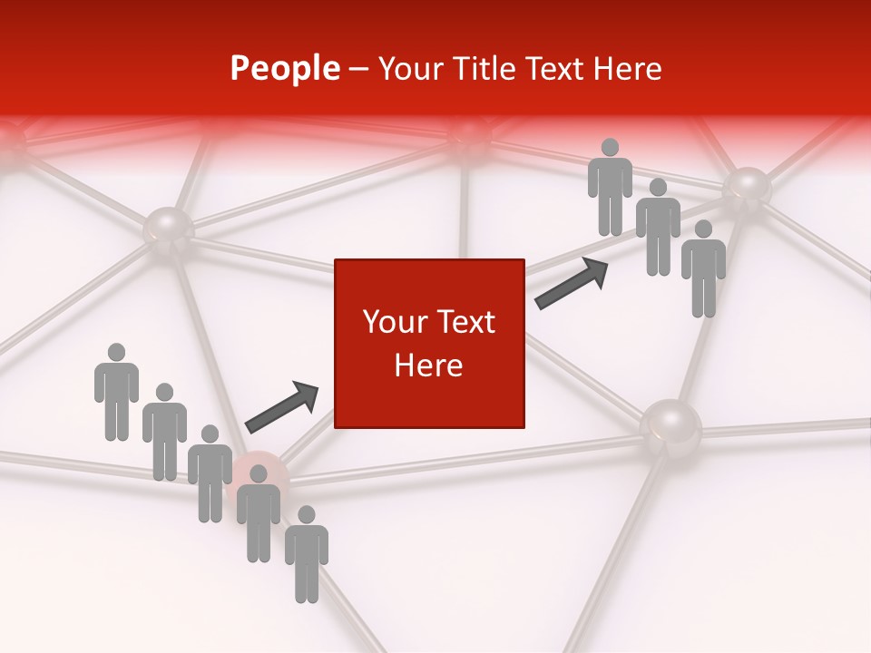 A Red Button On A White Background With Lines And Dots PowerPoint Template