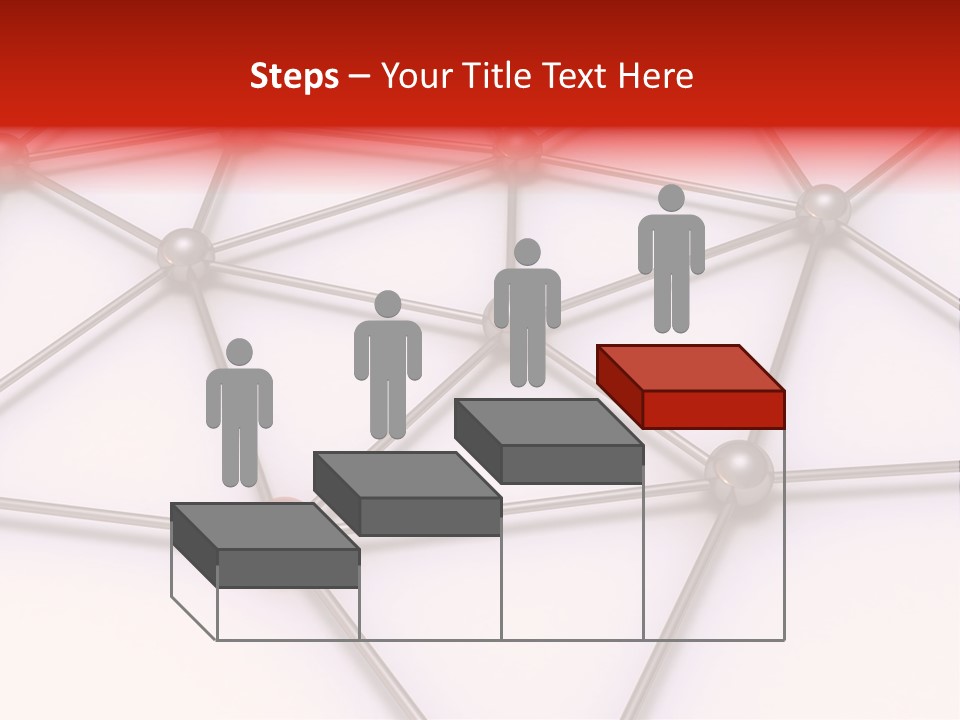 A Red Button On A White Background With Lines And Dots PowerPoint Template