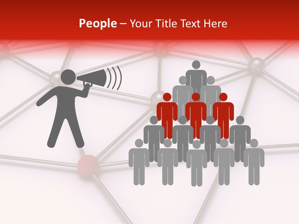 A Red Button On A White Background With Lines And Dots PowerPoint Template