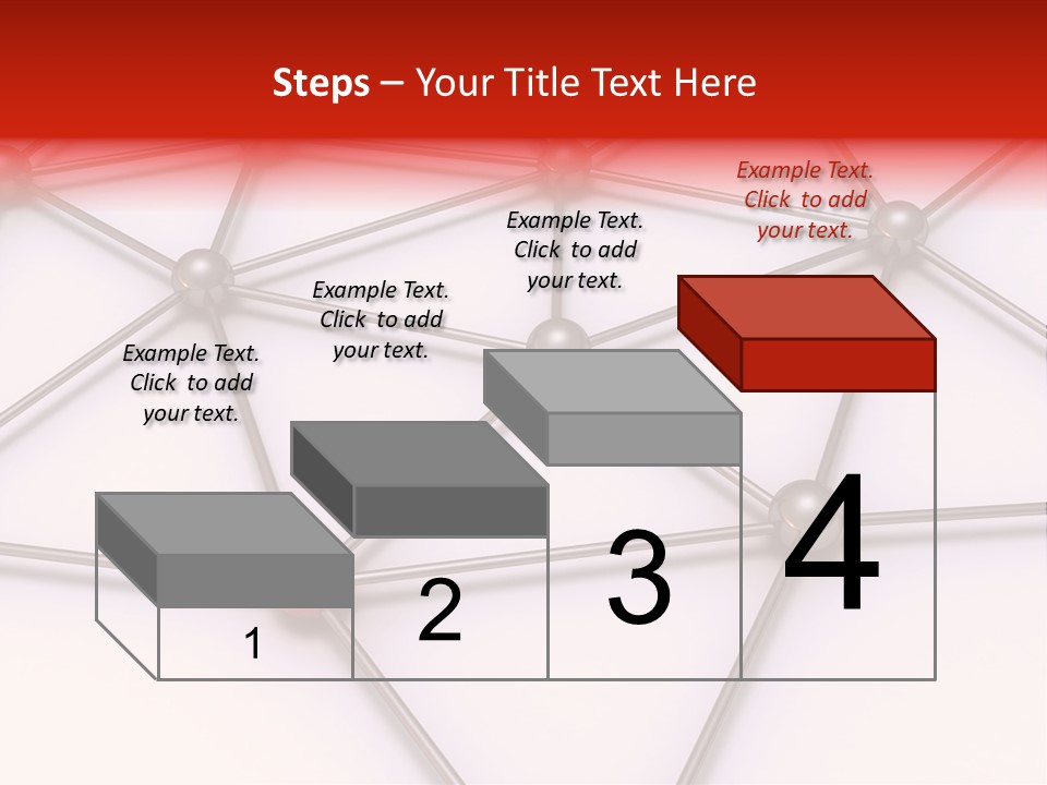 A Red Button On A White Background With Lines And Dots PowerPoint Template