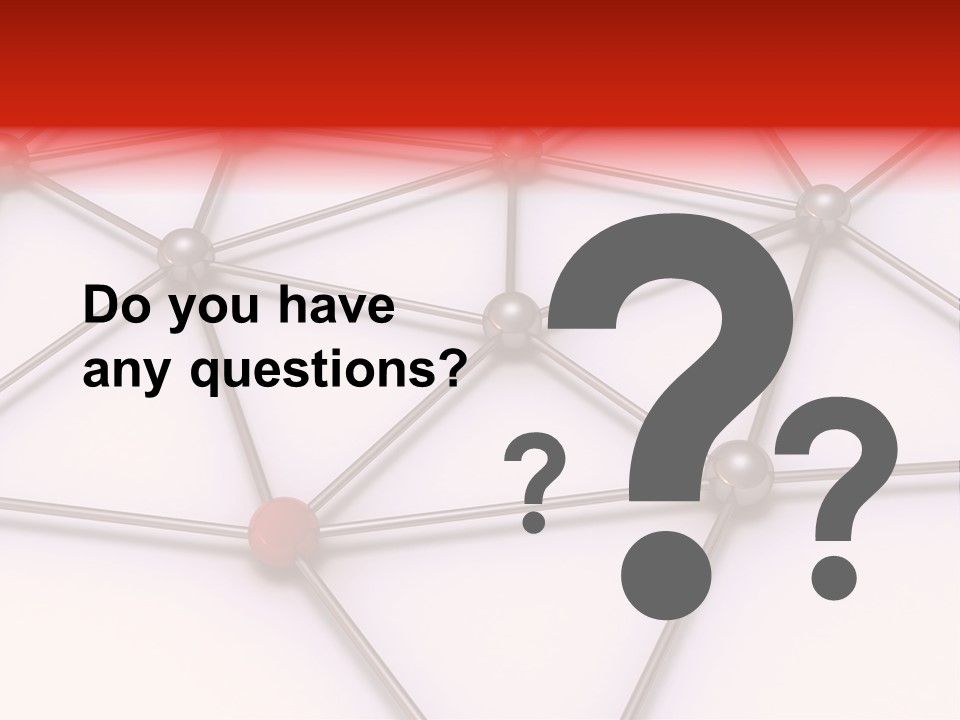 A Red Button On A White Background With Lines And Dots PowerPoint Template