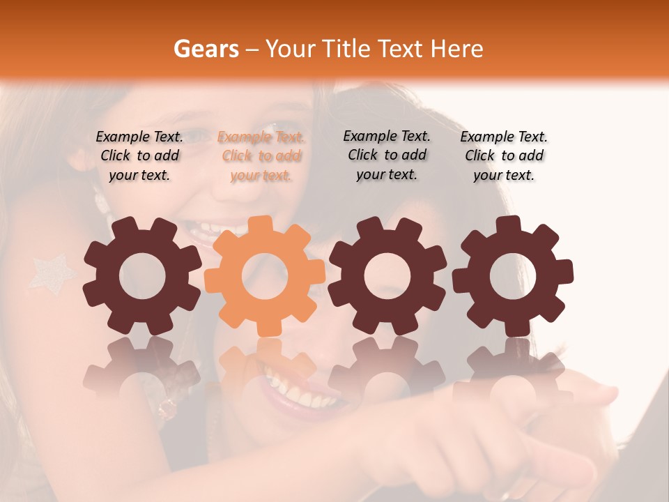 Two Girls Are Looking At A Laptop Screen PowerPoint Template