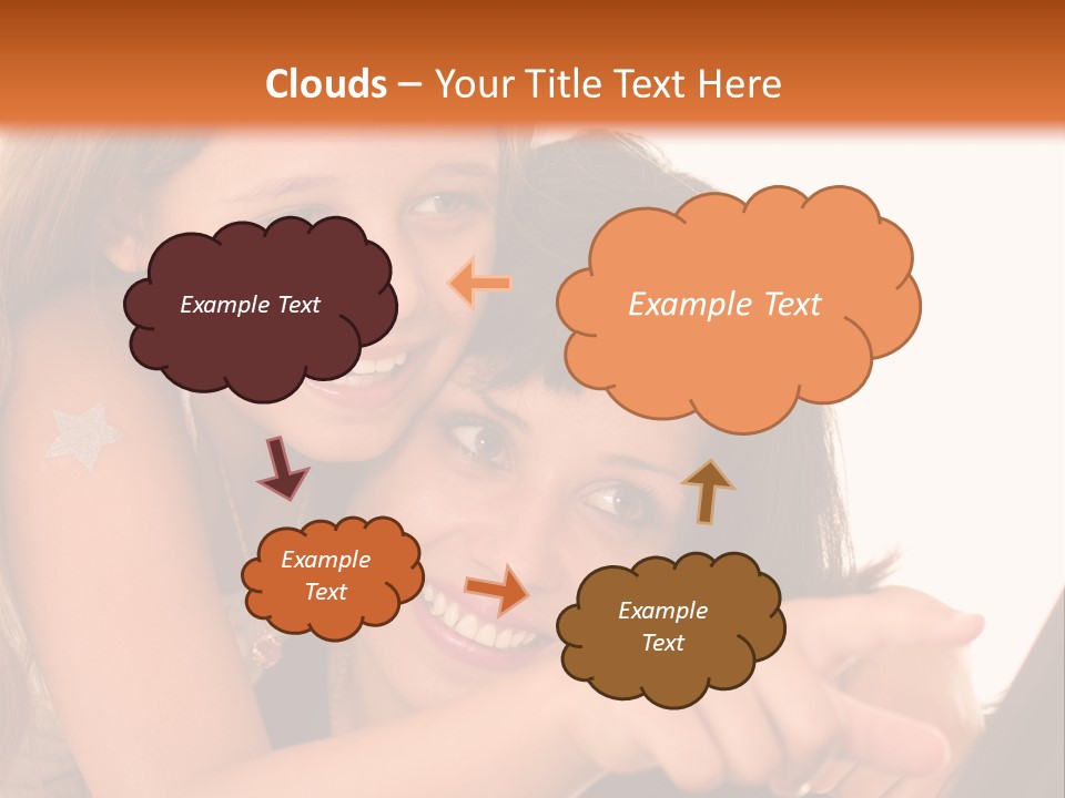 Two Girls Are Looking At A Laptop Screen PowerPoint Template