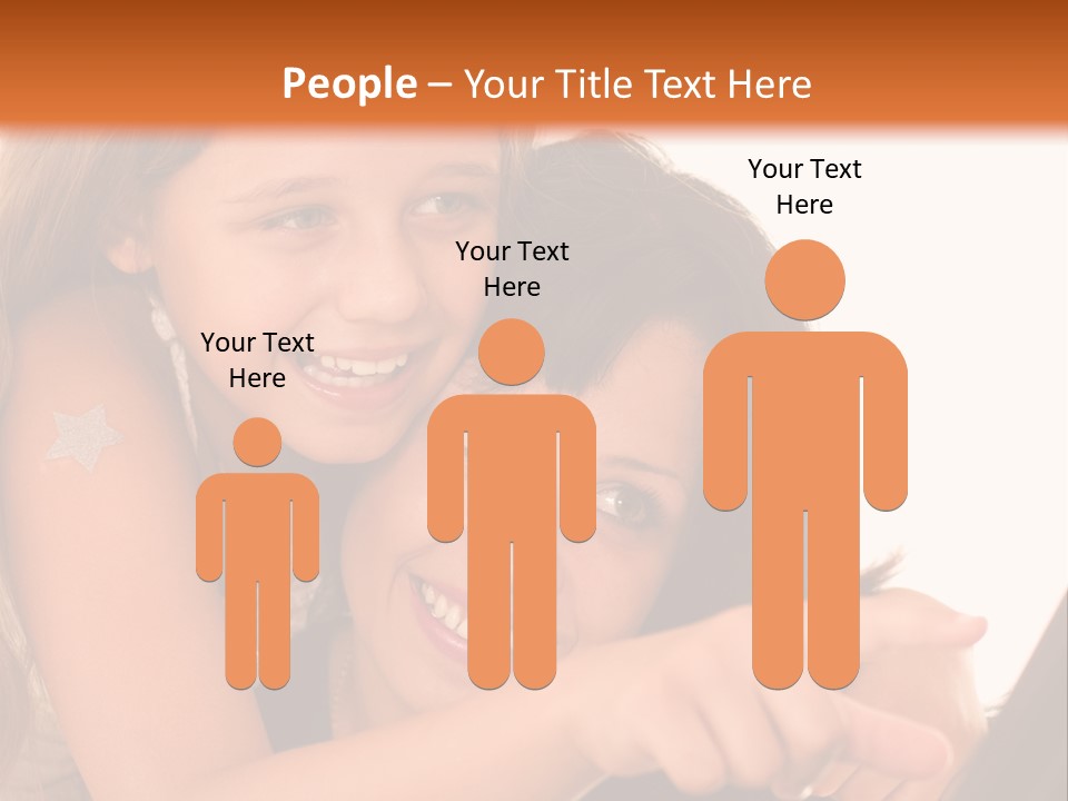 Two Girls Are Looking At A Laptop Screen PowerPoint Template