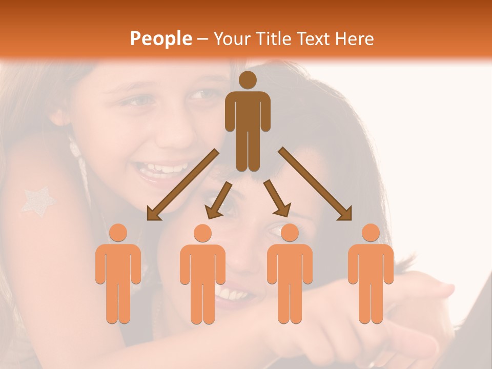 Two Girls Are Looking At A Laptop Screen PowerPoint Template