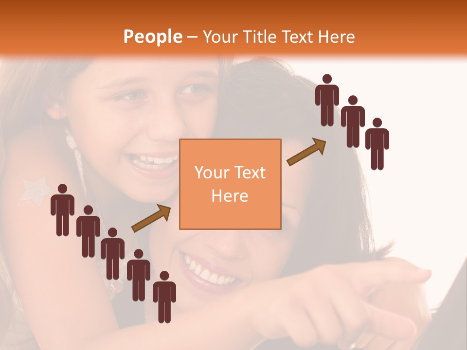 Two Girls Are Looking At A Laptop Screen PowerPoint Template