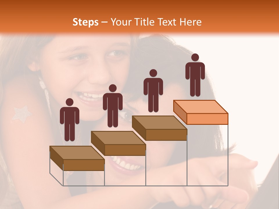 Two Girls Are Looking At A Laptop Screen PowerPoint Template