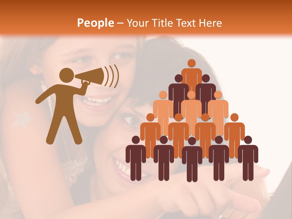 Two Girls Are Looking At A Laptop Screen PowerPoint Template