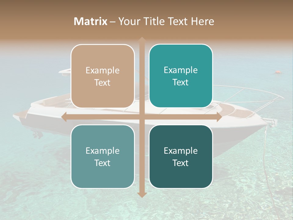 A Boat Floating In Clear Blue Water Near Shore PowerPoint Template