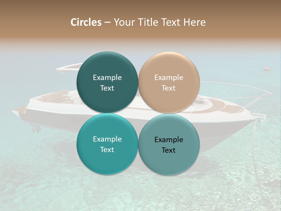 A Boat Floating In Clear Blue Water Near Shore PowerPoint Template