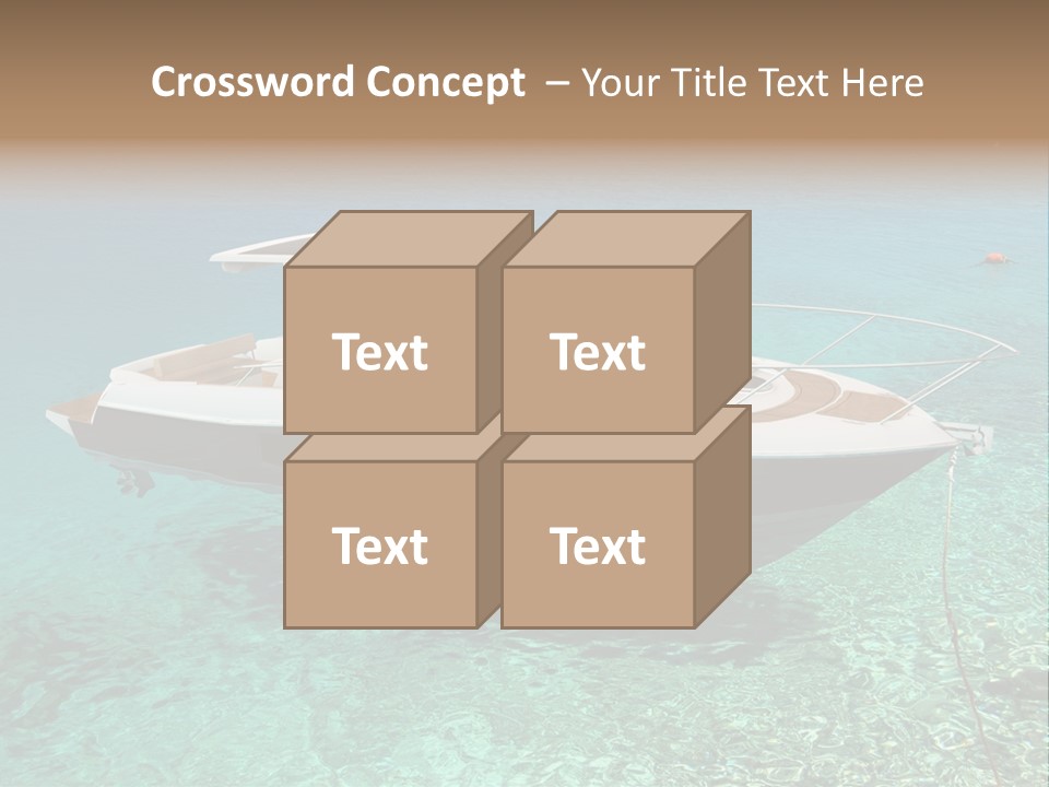 A Boat Floating In Clear Blue Water Near Shore PowerPoint Template