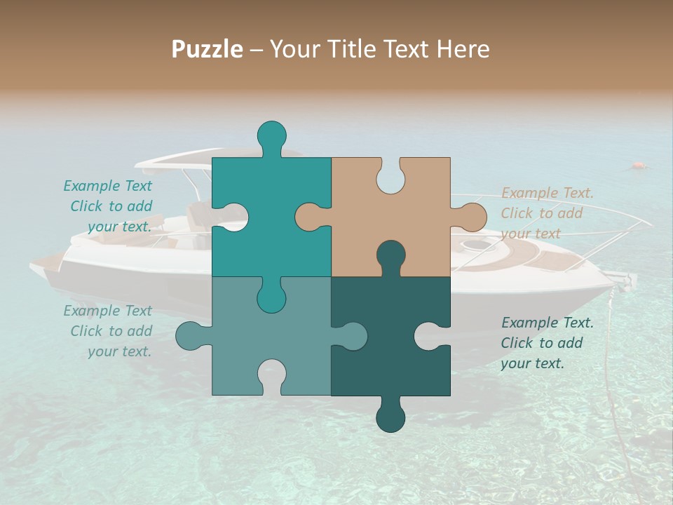 A Boat Floating In Clear Blue Water Near Shore PowerPoint Template