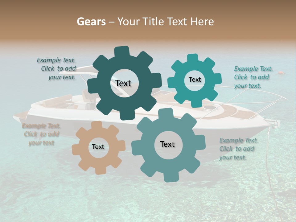 A Boat Floating In Clear Blue Water Near Shore PowerPoint Template