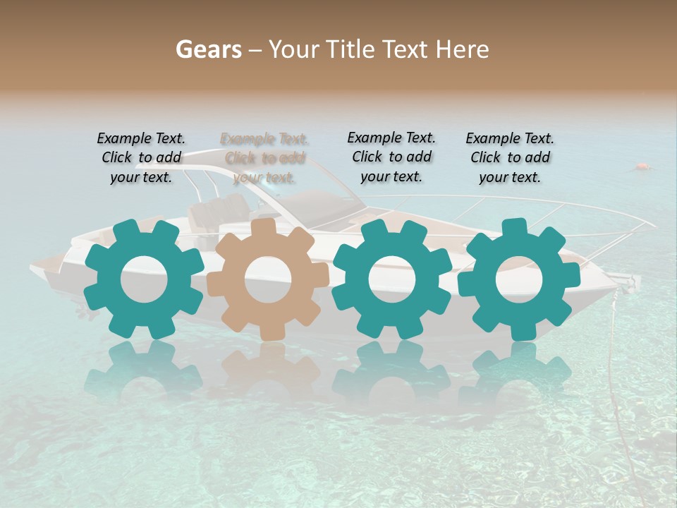 A Boat Floating In Clear Blue Water Near Shore PowerPoint Template