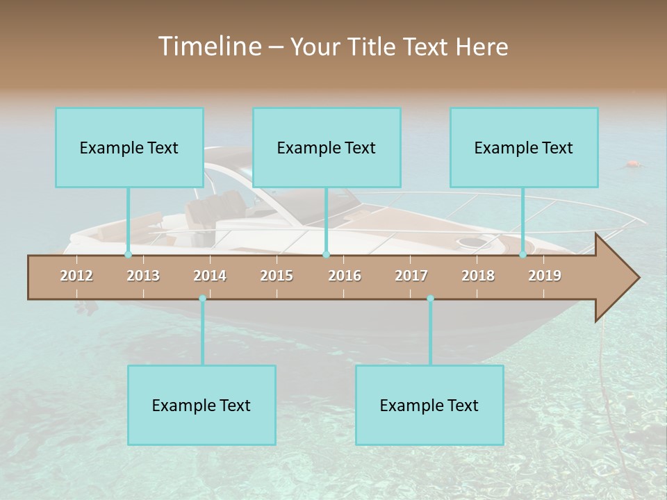 A Boat Floating In Clear Blue Water Near Shore PowerPoint Template