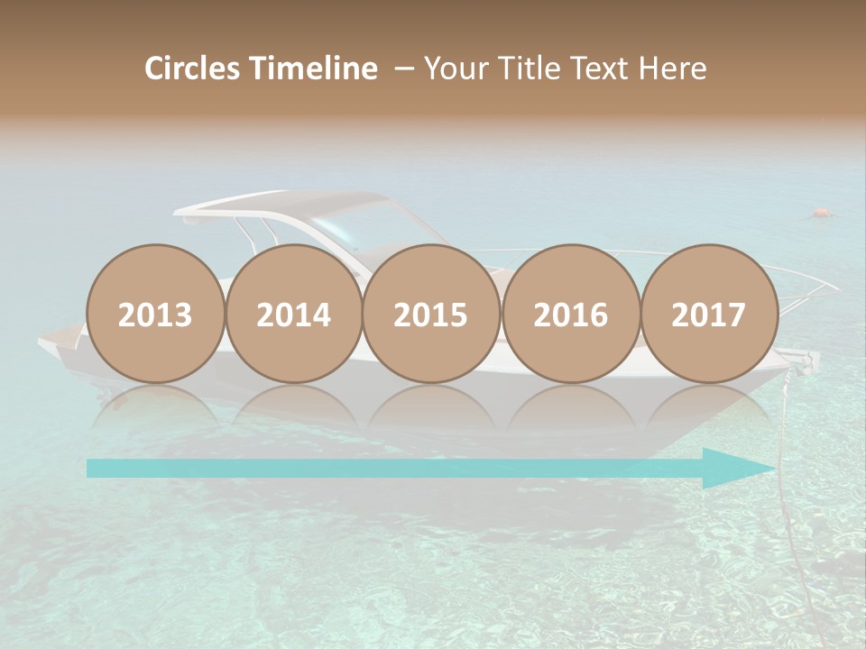 A Boat Floating In Clear Blue Water Near Shore PowerPoint Template