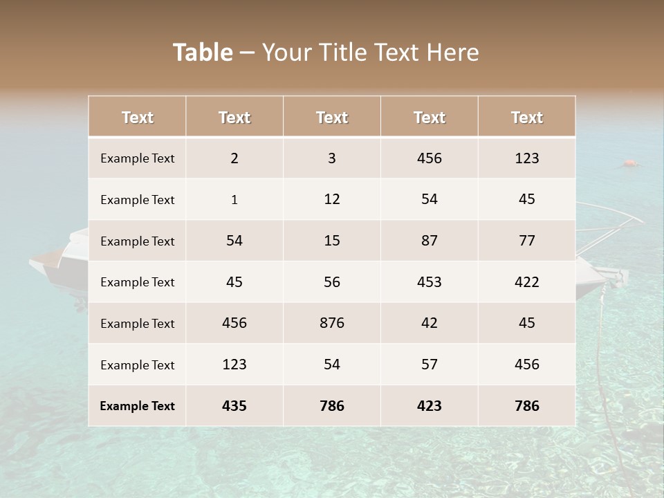 A Boat Floating In Clear Blue Water Near Shore PowerPoint Template