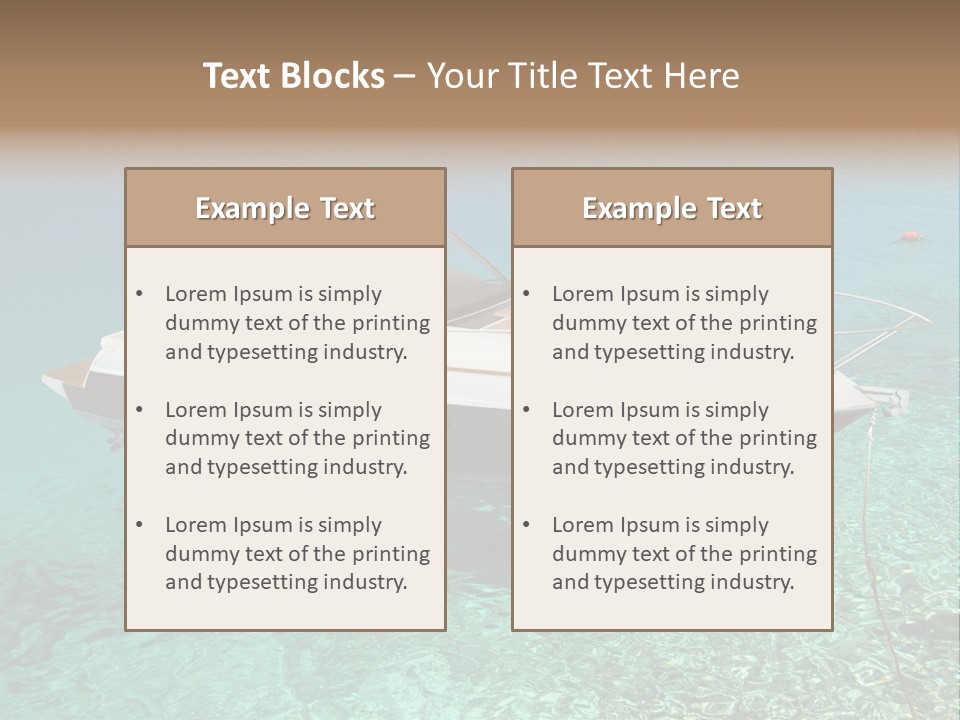 A Boat Floating In Clear Blue Water Near Shore PowerPoint Template