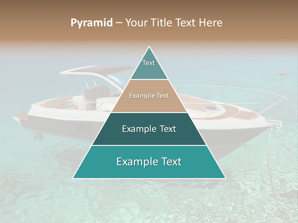 A Boat Floating In Clear Blue Water Near Shore PowerPoint Template