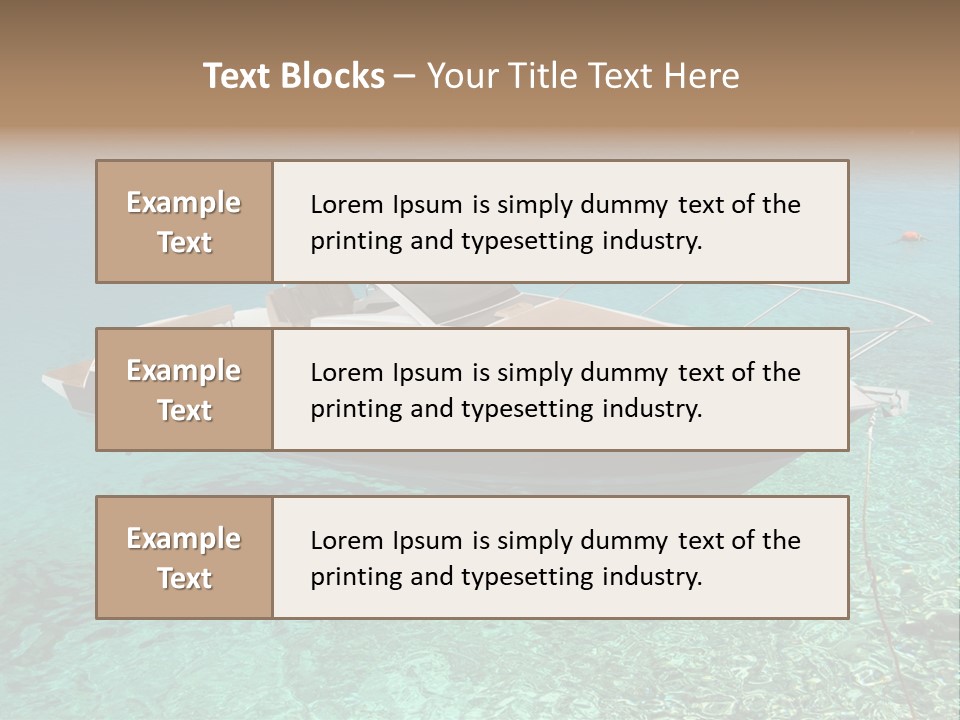 A Boat Floating In Clear Blue Water Near Shore PowerPoint Template