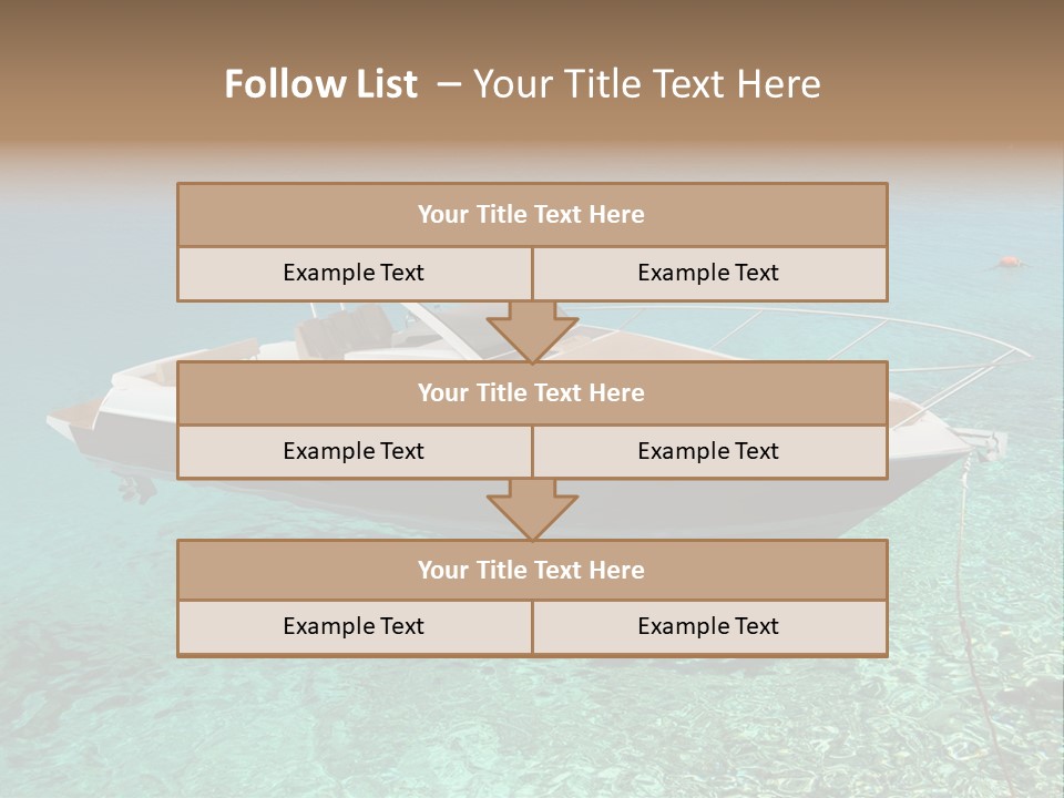 A Boat Floating In Clear Blue Water Near Shore PowerPoint Template