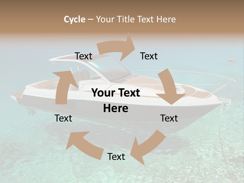 A Boat Floating In Clear Blue Water Near Shore PowerPoint Template