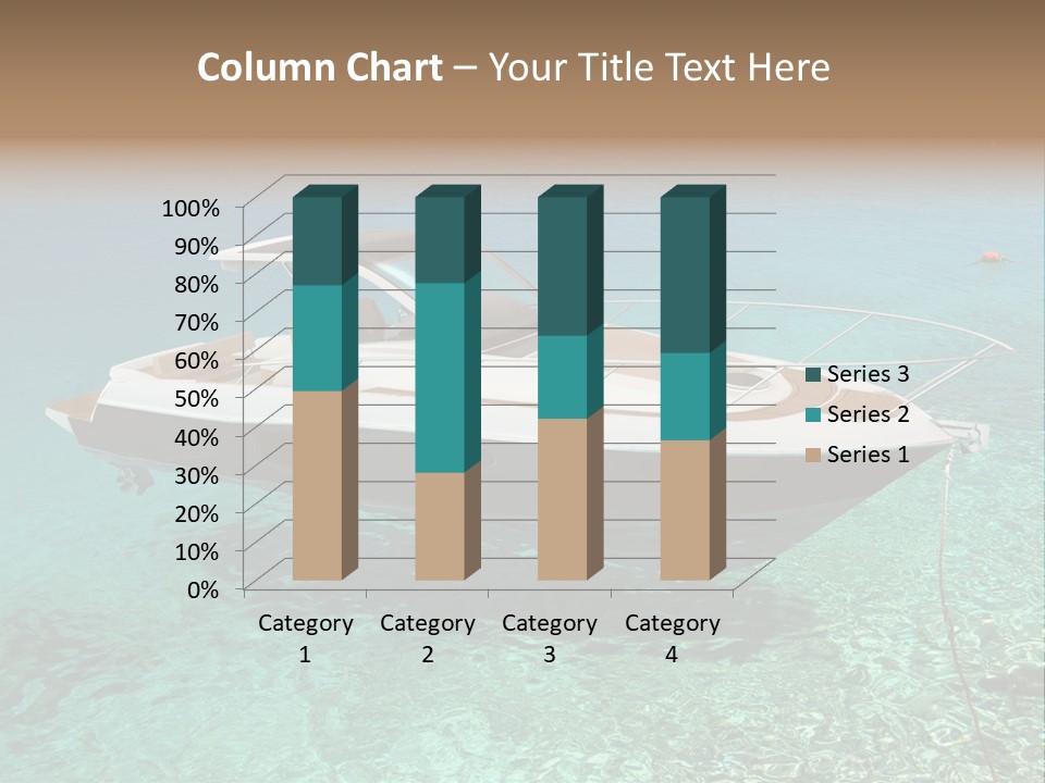 A Boat Floating In Clear Blue Water Near Shore PowerPoint Template